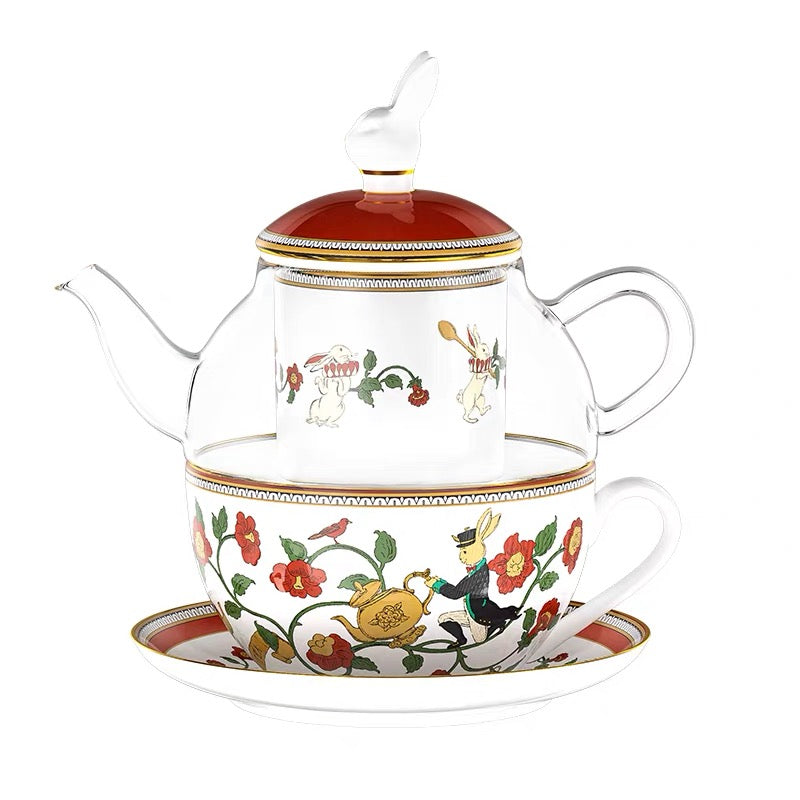 Nutcracker Mother & Child Teapot Set – English Afternoon Tea Teapot, Cups & Saucers Set